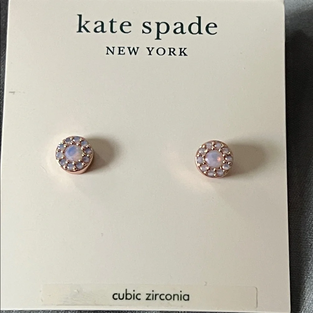 NWT Kate Spade sparkling rosegold studs P